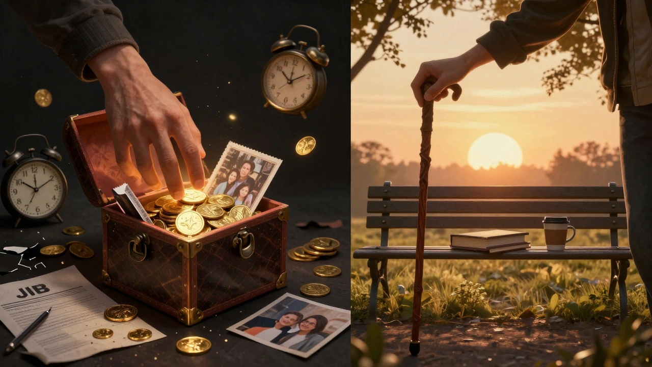 A symbolic split image: one side shows a hand reaching for addictive loot boxes; the other shows the same hand holding healthy, real-world objects at sunrise.