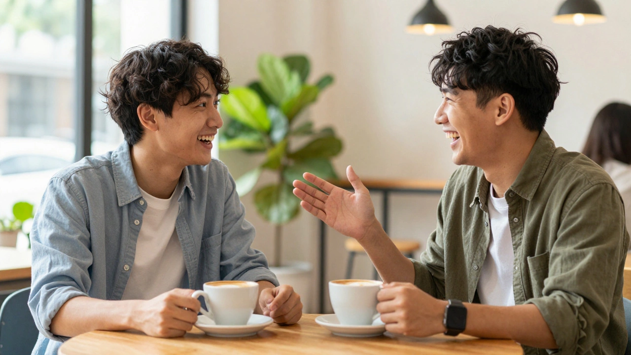 Friends enjoying coffee together as alternative to gaming