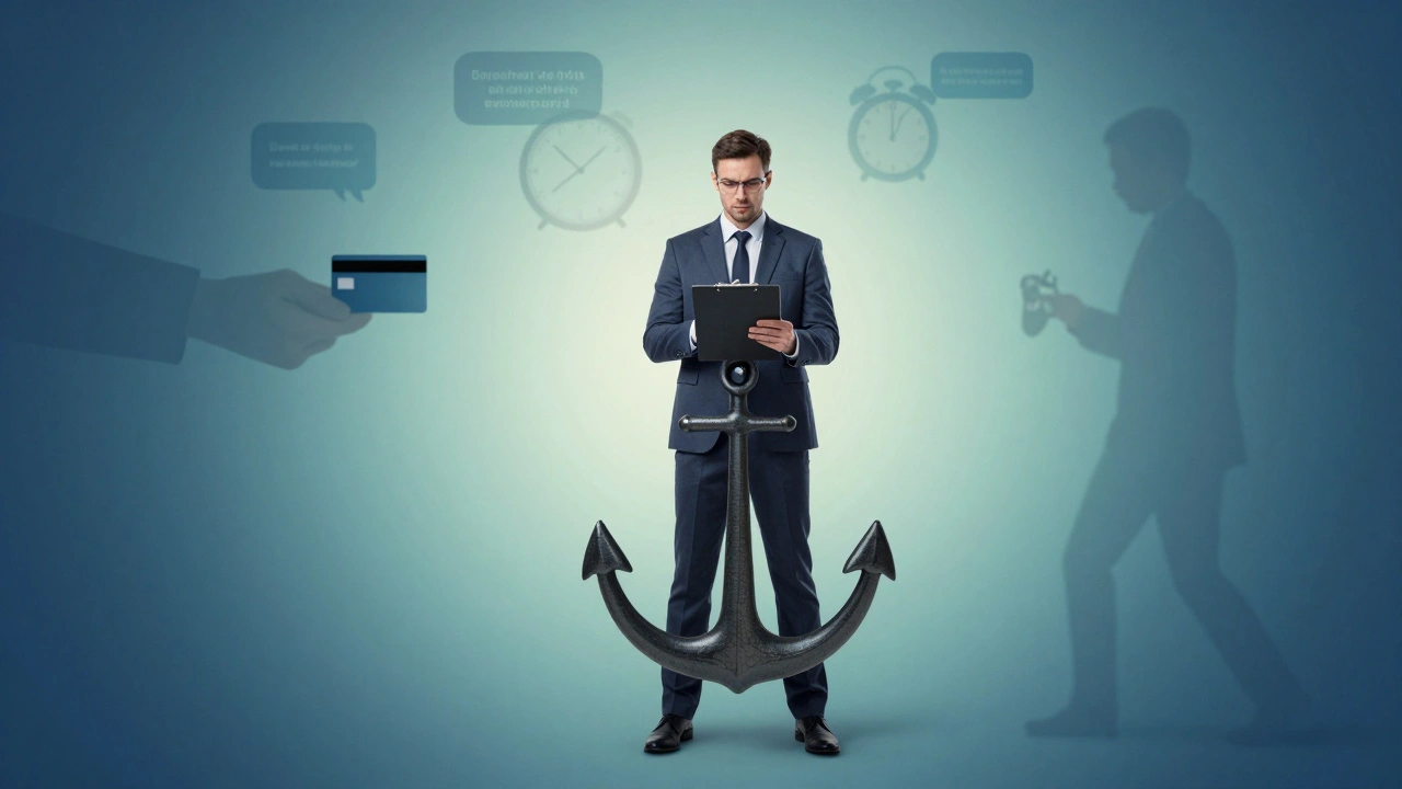Therapist holding firm boundaries amidst symbolic representations of digital violations