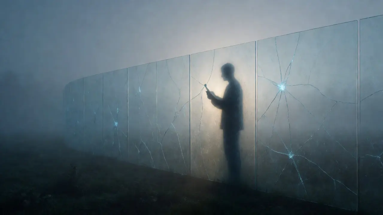 Abstract glass fence being repaired to stop energy leaks