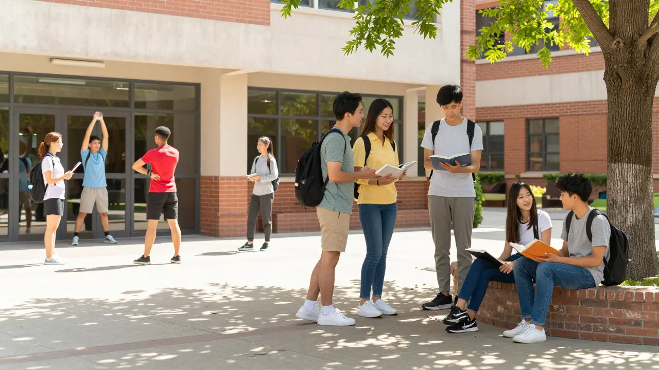 College students engaging in healthy outdoor activities on a sunny day