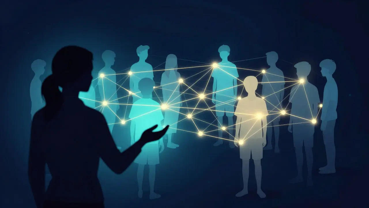 Conceptual art showing parents supporting teens' social gaming connections
