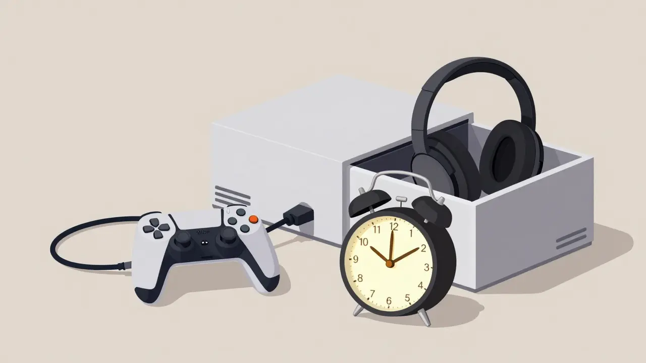 Unplugged controller and alarm clock symbolizing gaming friction barriers