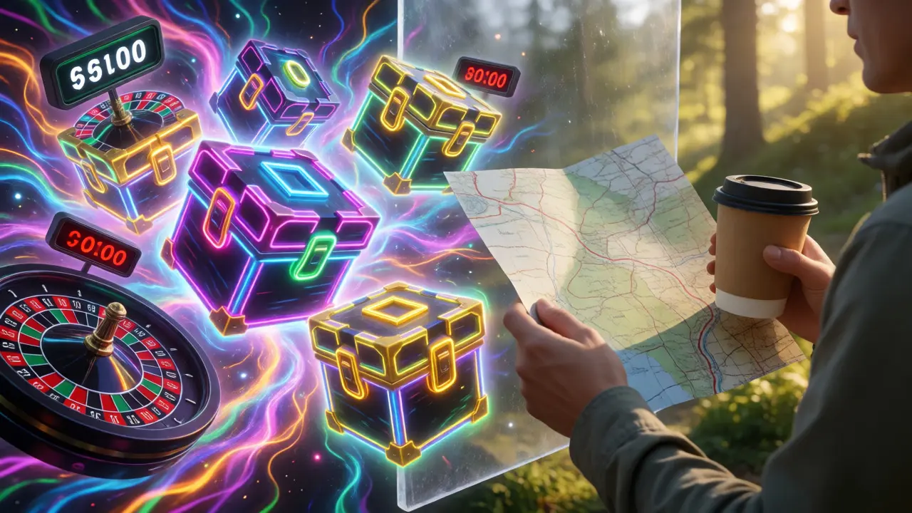 Figure pushing back chaotic digital rewards to embrace calm real-world moments