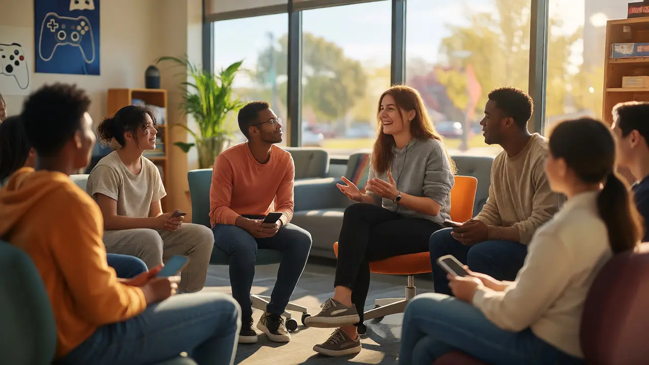 Students participating in a supportive university counseling workshop on gaming
